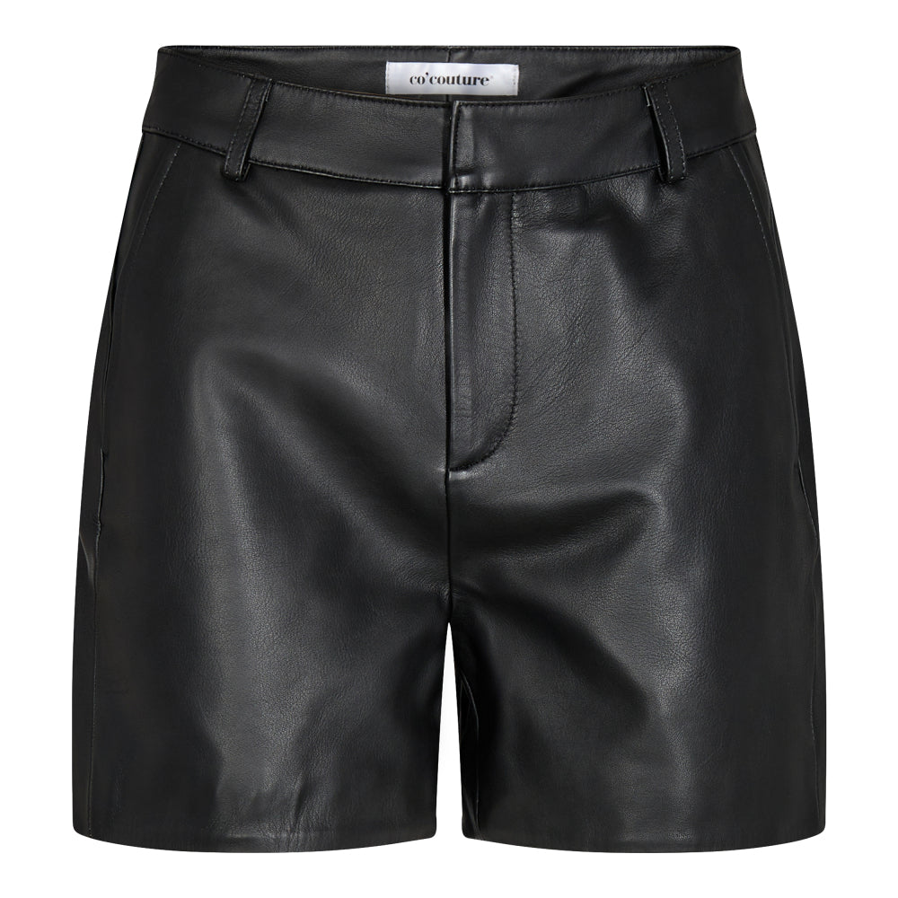 Phoebe Midi Leather Shorts - Black