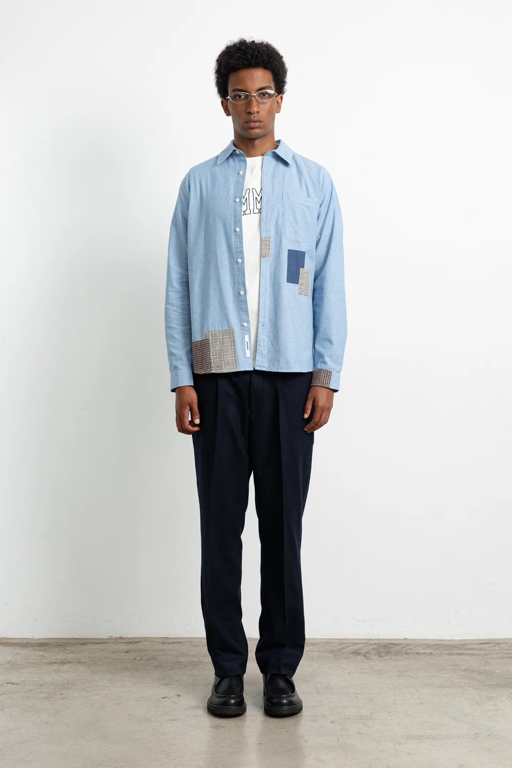 Meet & Grid Shirt - Plain Steel