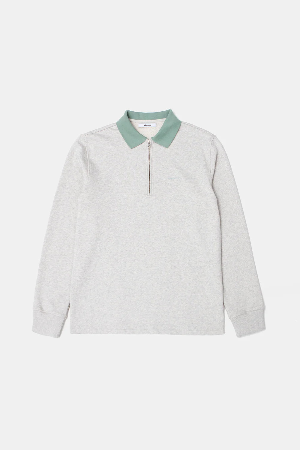 Mini Logo Zip Polo - Plain Grey Melange