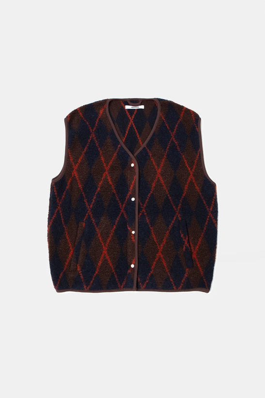 Atelier Vest - Plain Brown Check