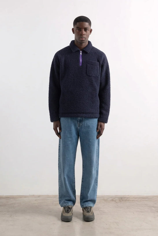 Unconventional Zip Logo - Plain Navy