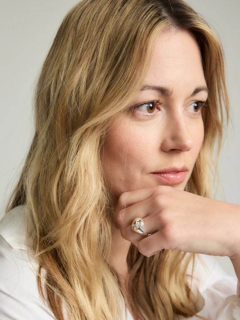 Astrid Ring - Sterling Silver/ Pink Rhodochrosite1