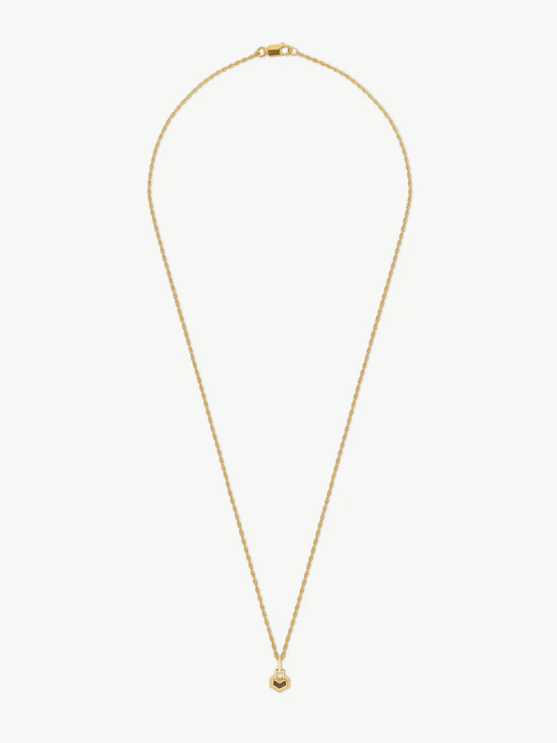 Mini Daryl Necklace 22'' Chain - Gold/ Tigers Eye