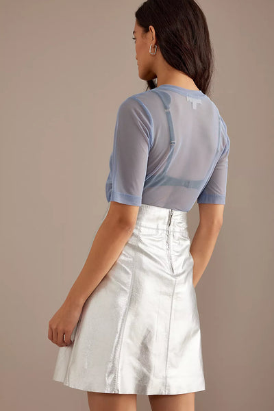 New Ibi A Line Mini Skirt - Metallic