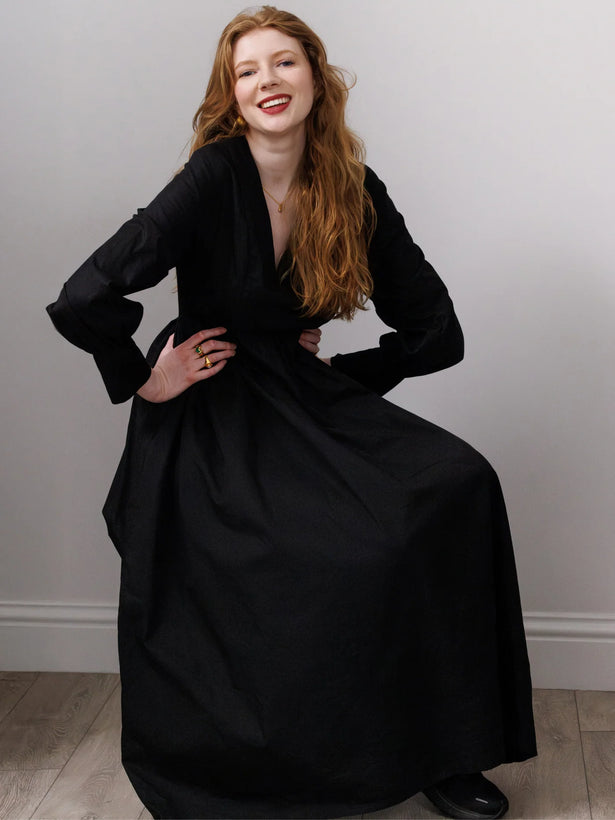 'NO MORE NOBODY' - Michelle Maxi Dress Organic Cotton - Black