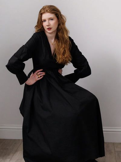 'NO MORE NOBODY' - Michelle Maxi Dress Organic Cotton - Black