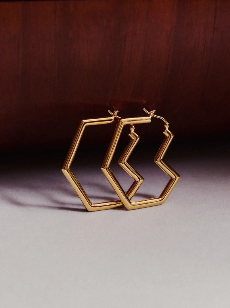 Daryl Large Hoops - Gold