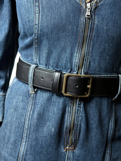 Griselda Vegan Leather Belt - Black