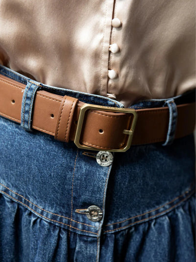 Griselda Vegan Leather Belt - Tan