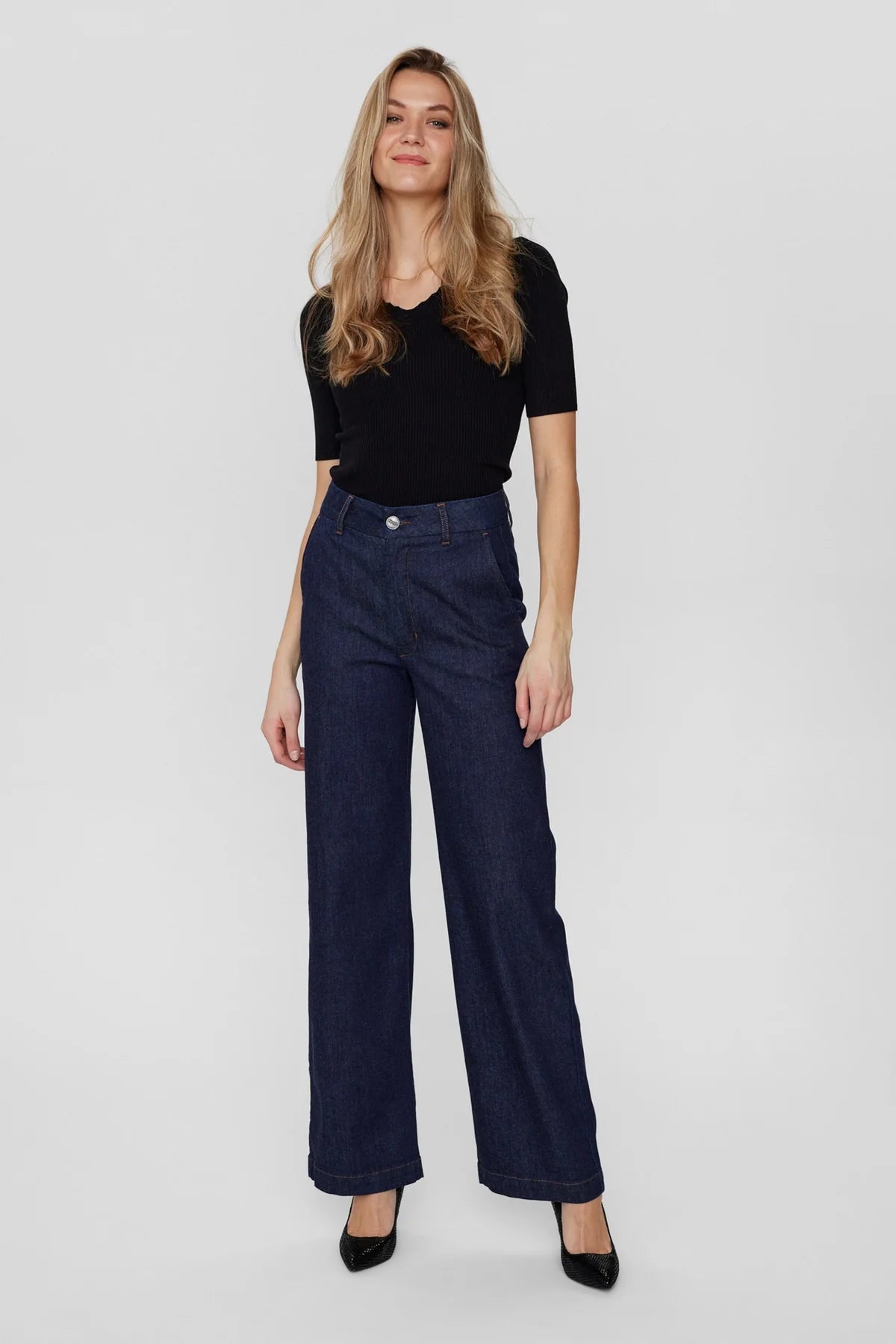 Nuparis Cropped Jeans - Dark Denim Blue