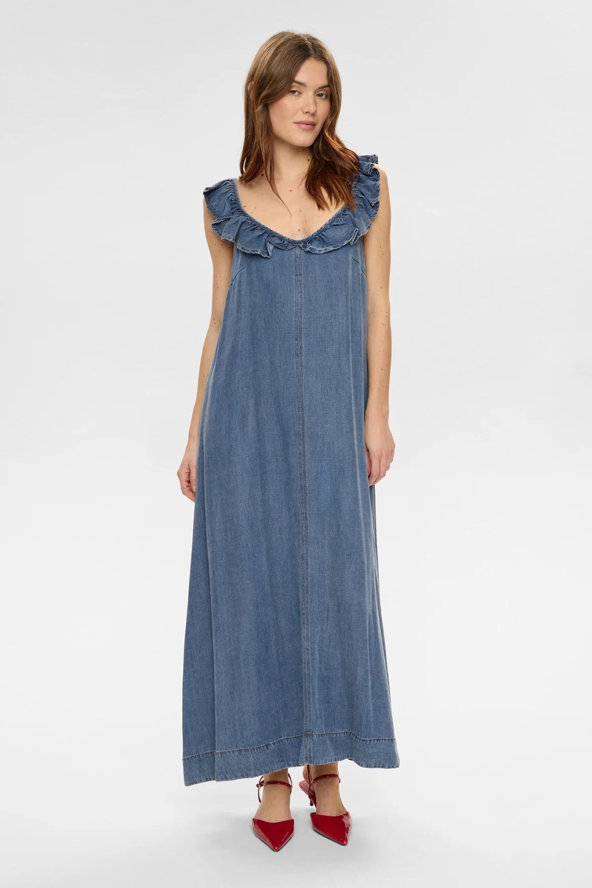 Nuelida Dress - Snow Washed Denim