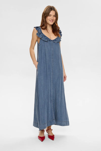 Nuelida Dress - Snow Washed Denim