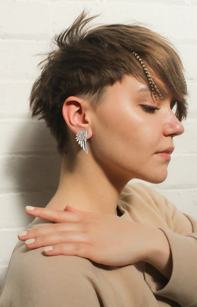Wing Earrings (Small) - Silver