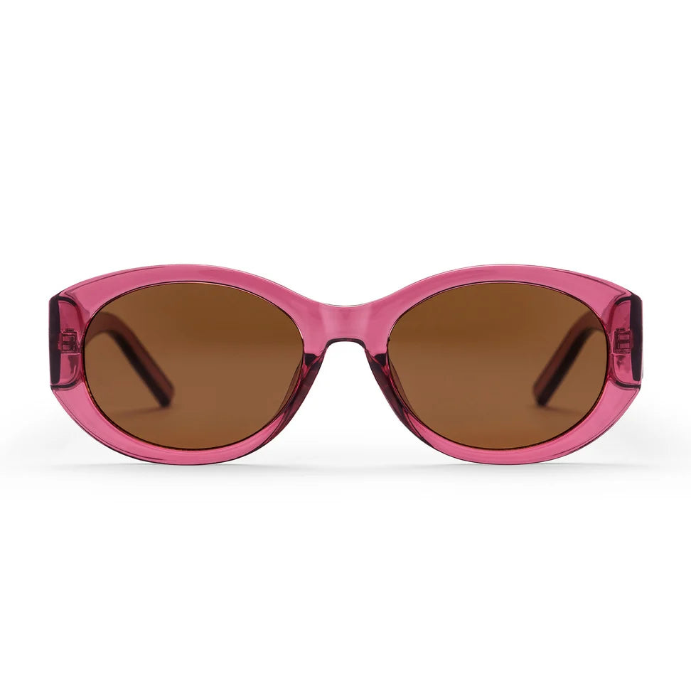 Cleo Unisex Sunglasses - Brown Lens/ Burgundy Frame