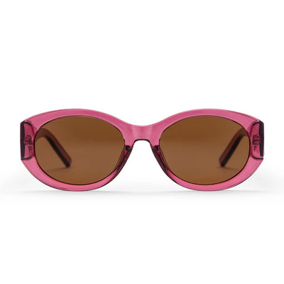 Cleo Unisex Sunglasses - Brown Lens/ Burgundy Frame
