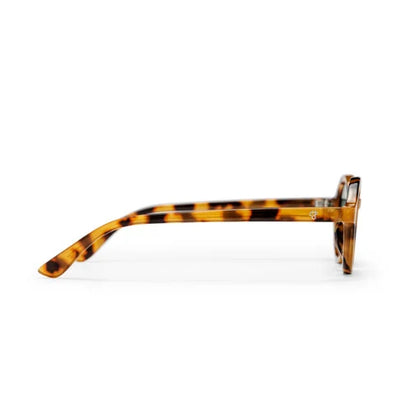 Marlene Unisex Sunglasses - Turquoise Lens/Leopard Frame