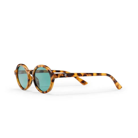 Marlene Unisex Sunglasses - Turquoise Lens/Leopard Frame