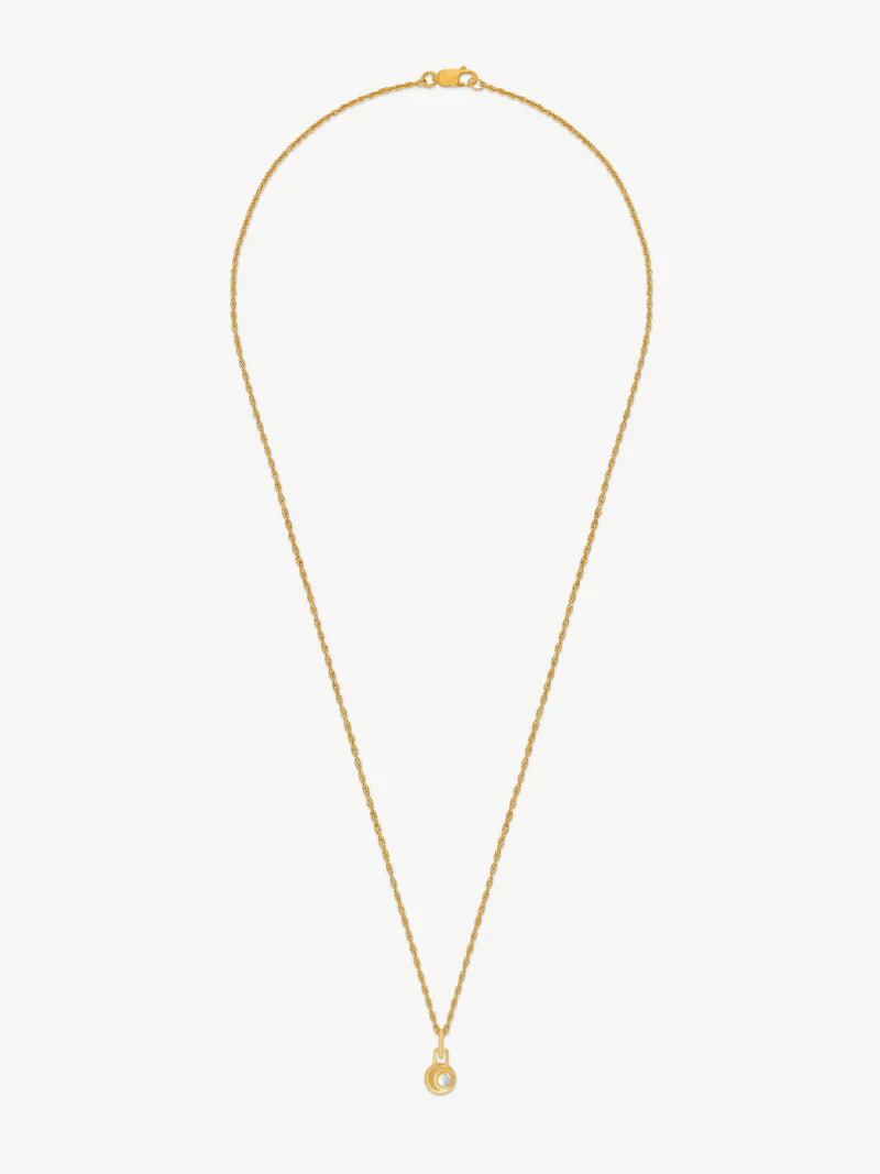 Mini Cressida Necklace 22'' Chain - Gold/ Mother of Pearl