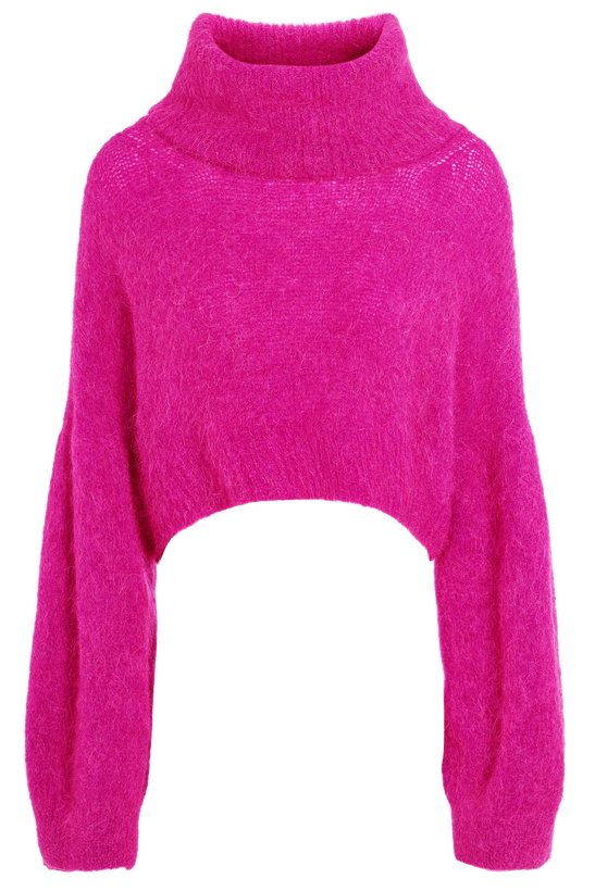 Andrea Cropped Rollneck - Neon Pink