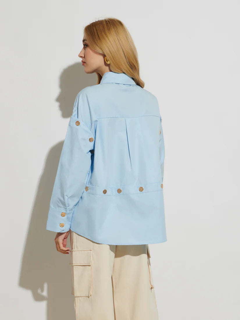 Lizzie Buttoned Shirt - Baby Blue