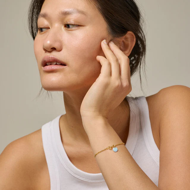 Ball Chain Bracelet - Gold/Icy Blue