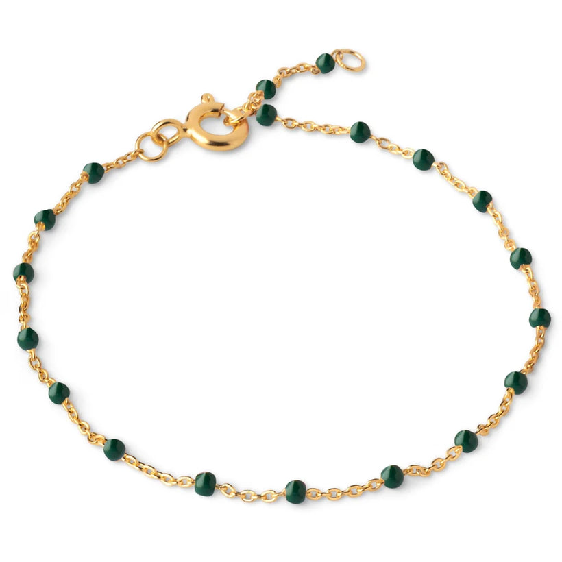Lola Bracelet - Gold/Petrol Green