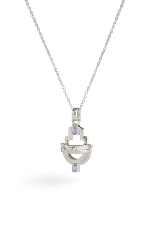 Ayah Necklace - Silver & Amethyst