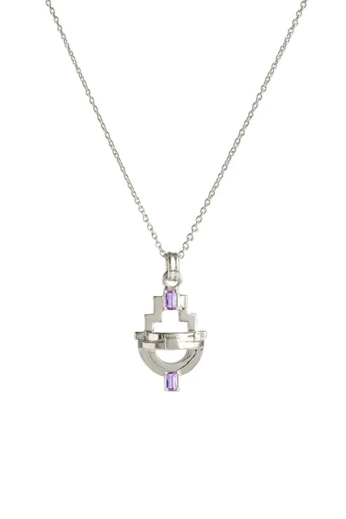 Ayah Necklace - Silver & Amethyst