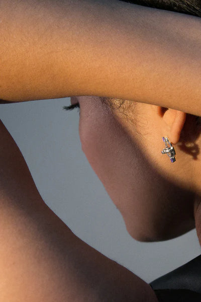 Ayah Earrings - Silver & Amethyst