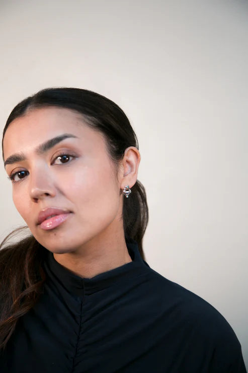 Ayah Earrings - Silver & Tourmaline