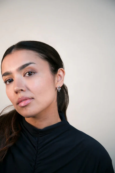 Ayah Earrings - Silver & Tourmaline