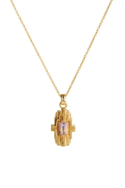 Mayan Necklace - Gold & Ametrine