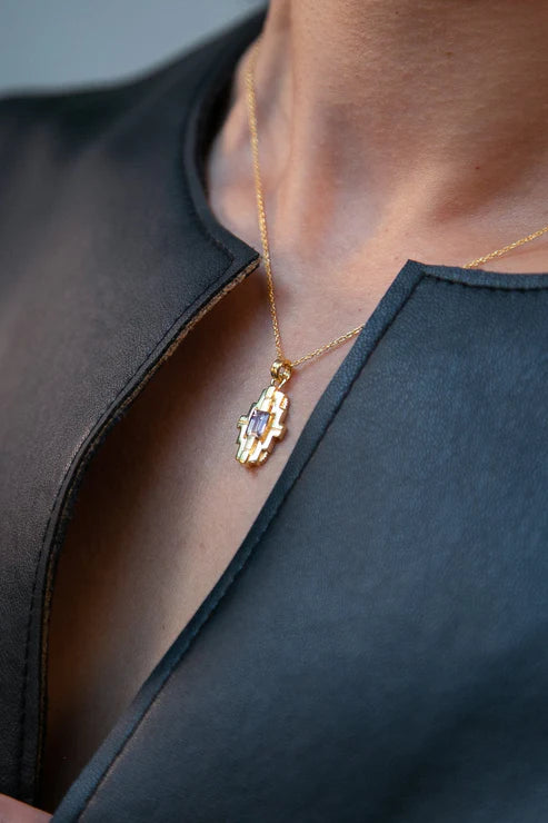 Mayan Necklace - Gold & Ametrine