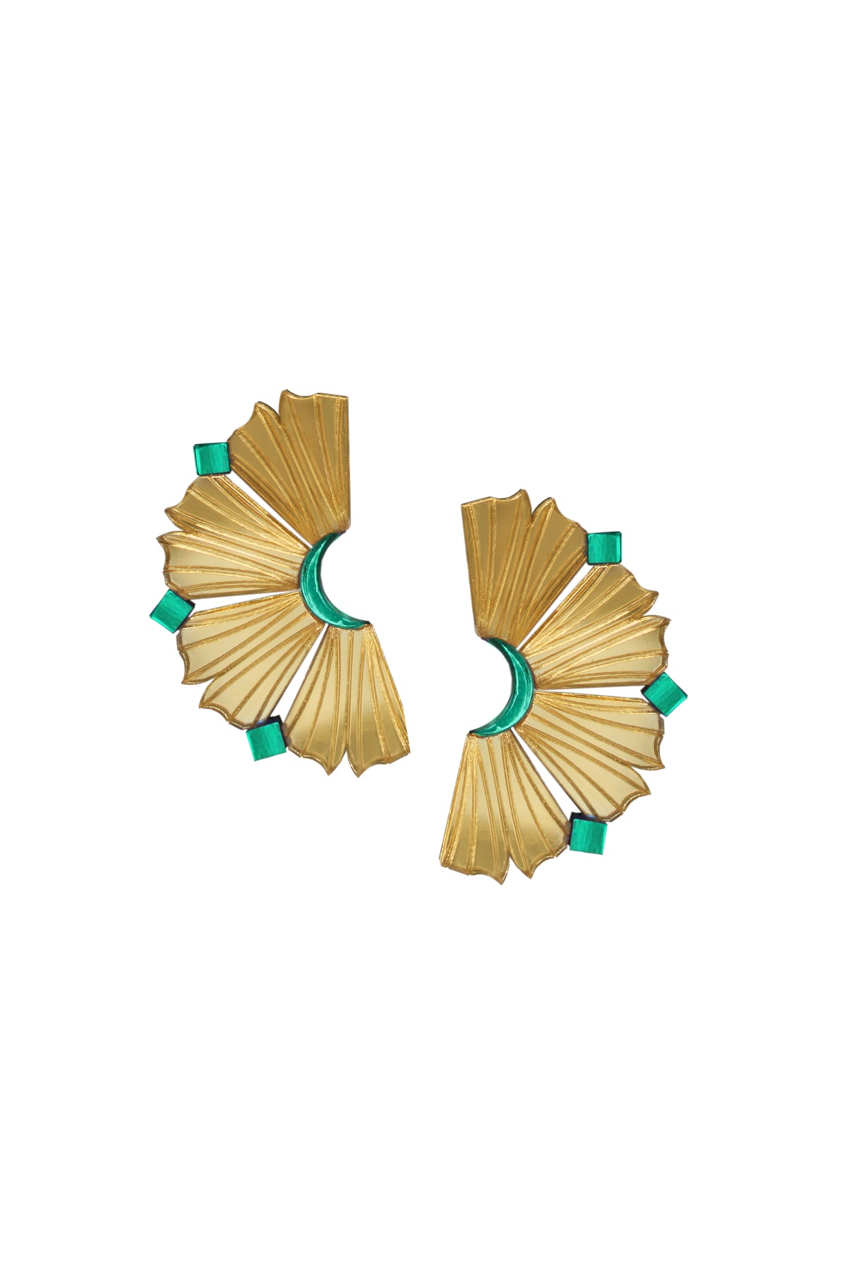 Nalla Earrings (Small) - Gold & Teal