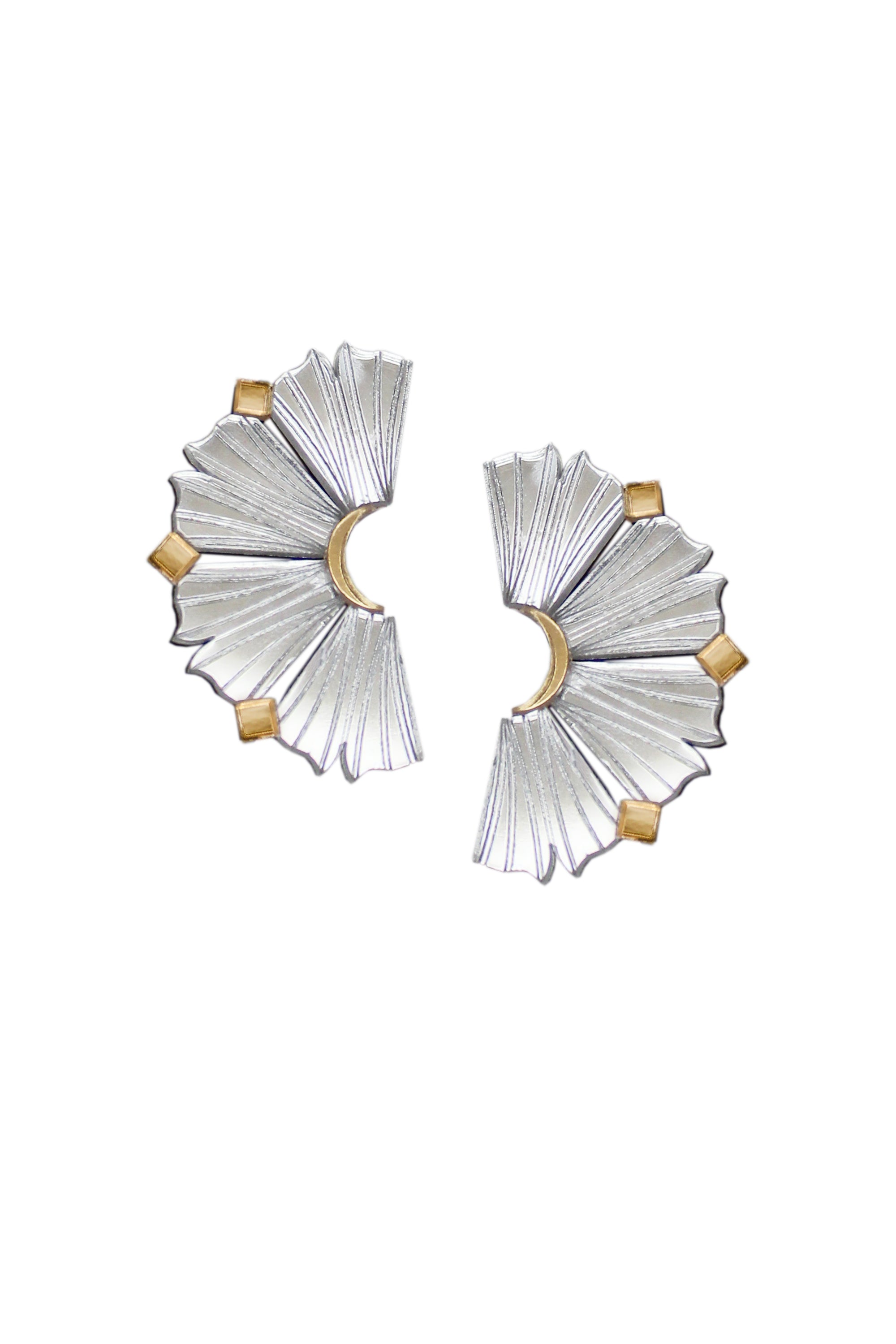 Nalla Earrings (Small) - Silver & Gold