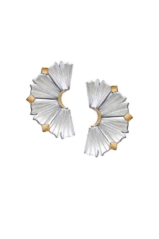 Nalla Earrings (Small) - Silver & Gold