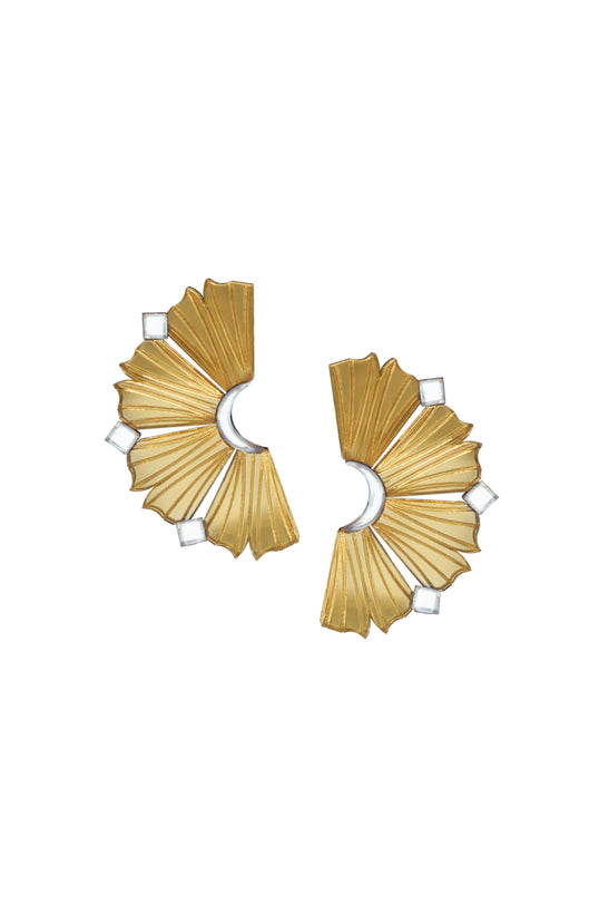 Nalla Earrings (Small) - Gold & Silver