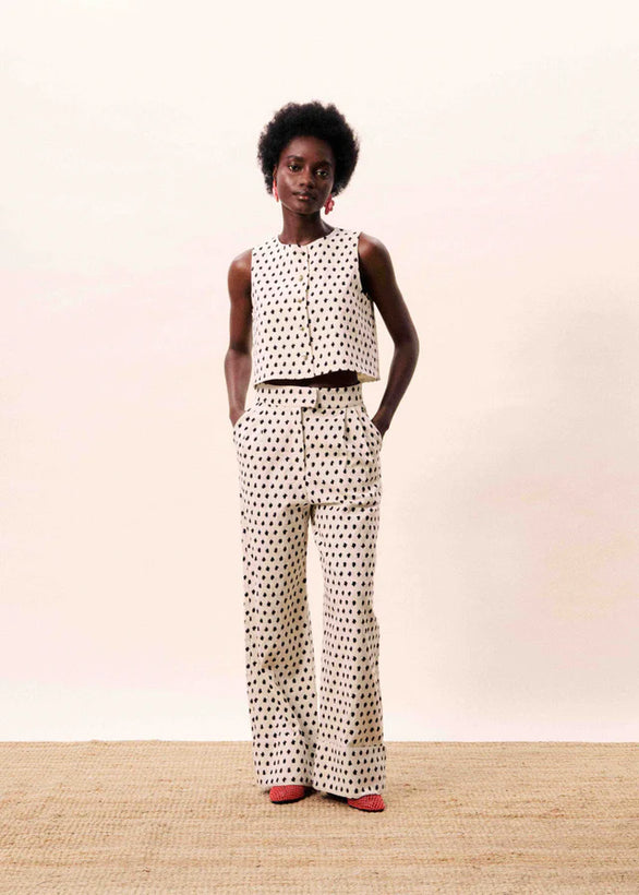 Isolde Pants - Cream Multi Print