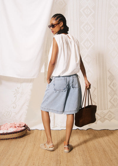 Gaspare Bermuda Denim Shorts - Light Denim