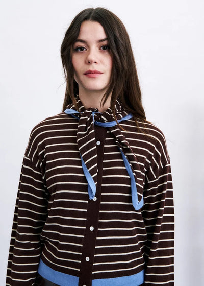 Kastro Cardigan Scarf Set - Ice Brown