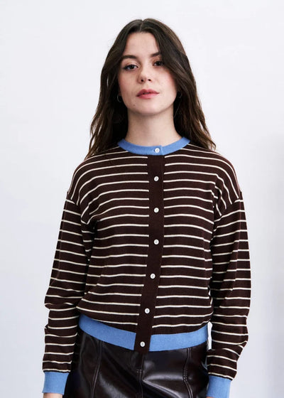 Kastro Cardigan Scarf Set - Ice Brown