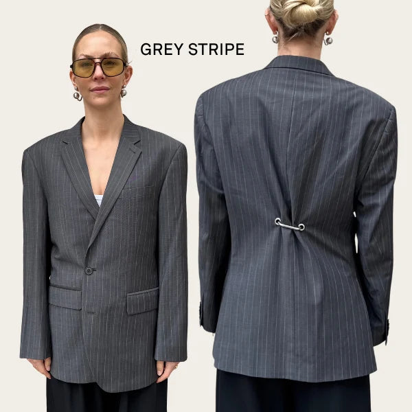 Hardware Back Blazer - Slate