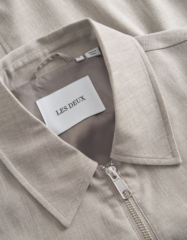 Como Slub Coach Bomber Jacket - Light Sand