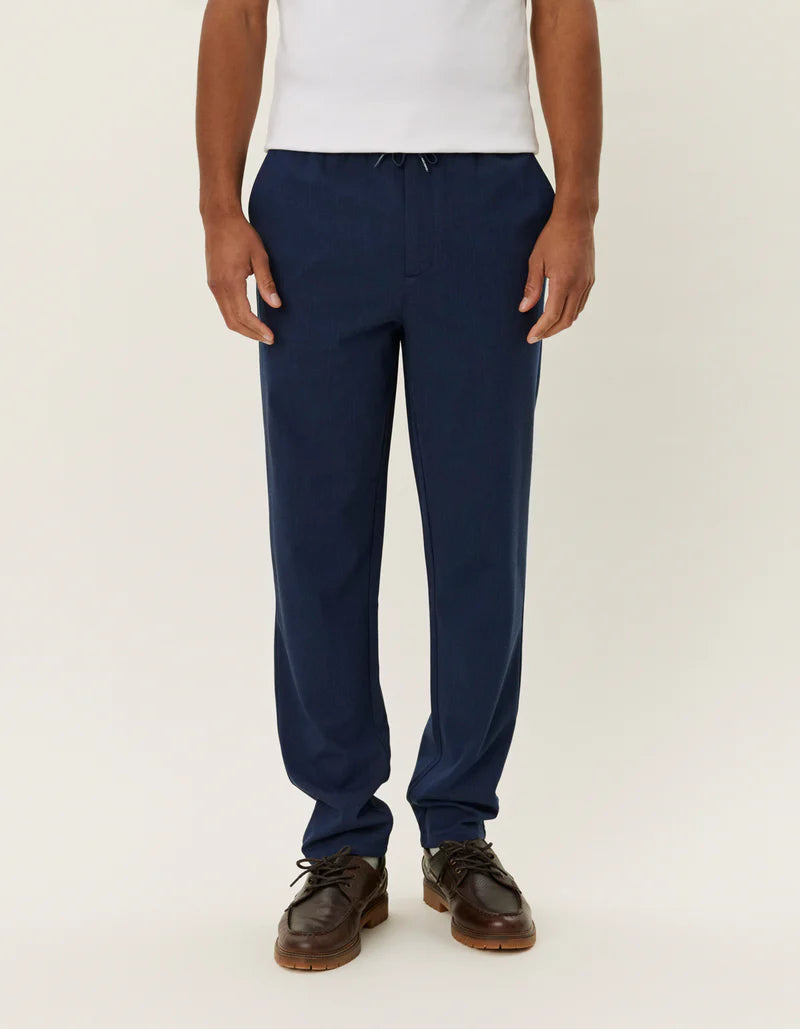 Como Tapered Textured Drawstring Pants - Dark Navy