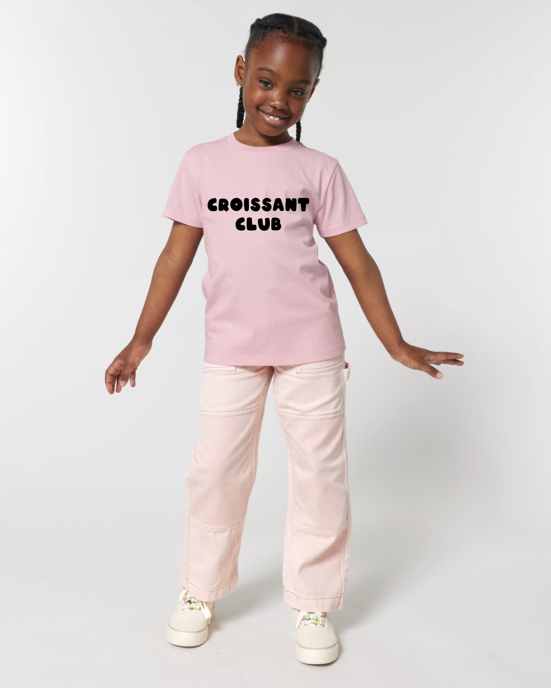 Croissant Club Organic Cotton T-Shirt - Cotton Pink