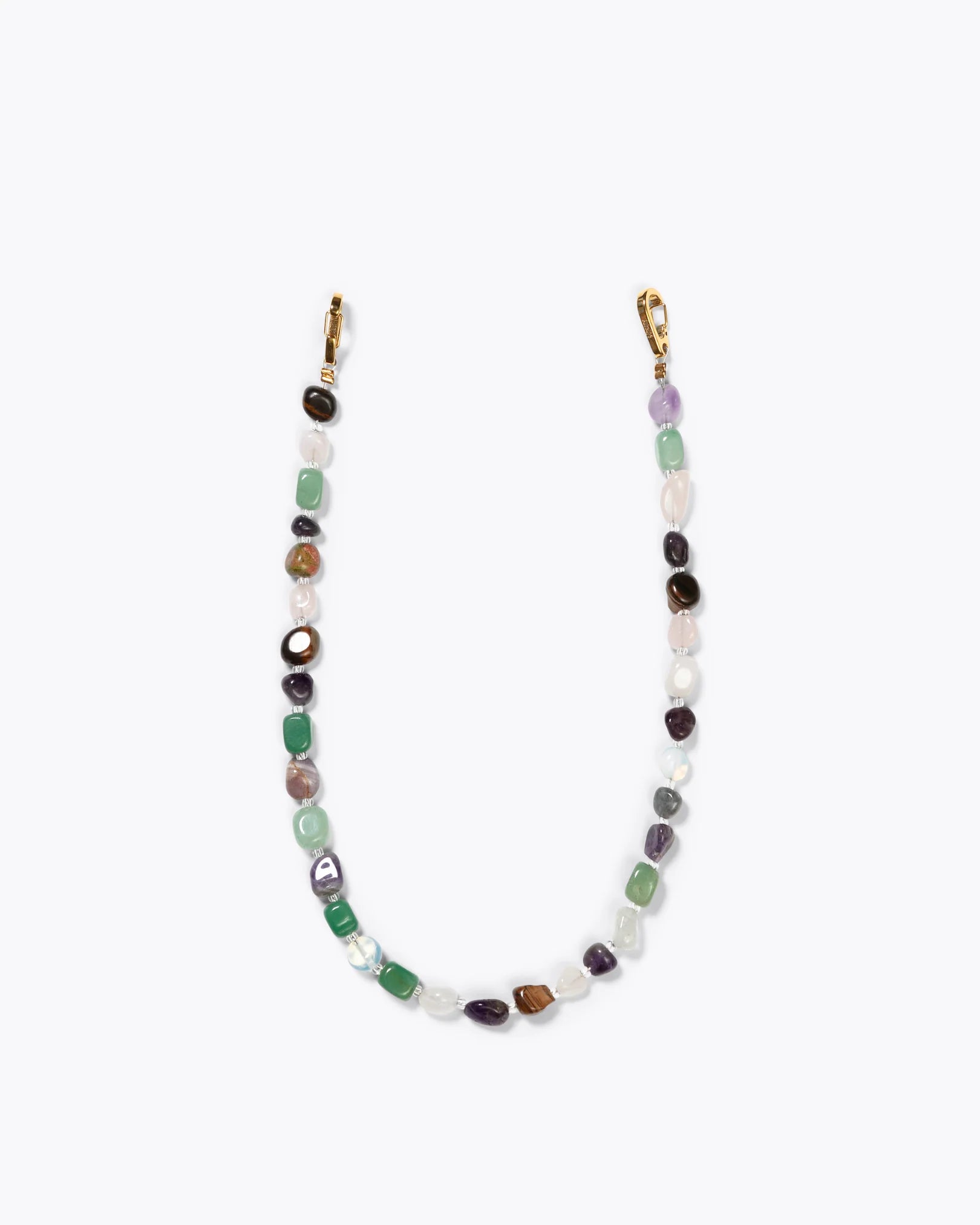 Short Phone Cord - Crystal Clear Beads