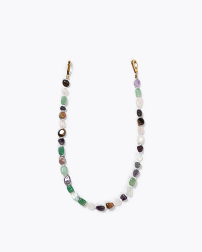 Short Phone Cord - Crystal Clear Beads