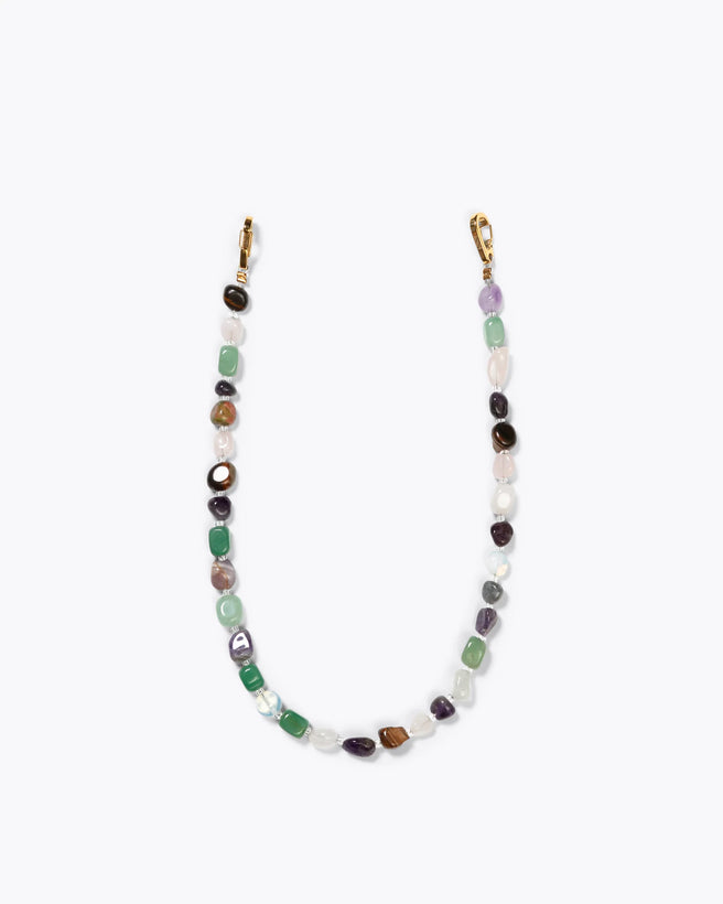 Short Phone Cord - Crystal Clear Beads