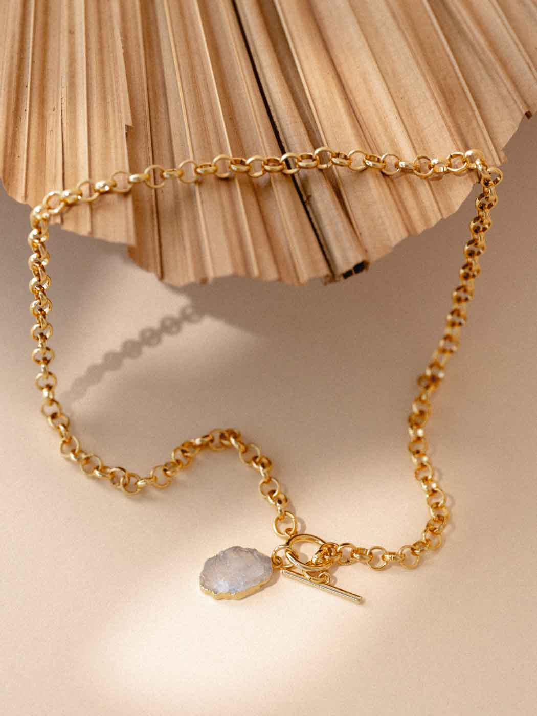 Deity Moonstone Necklace - Gold Plating