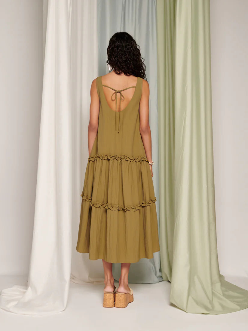 Yala Midi Dress - Peat Moss